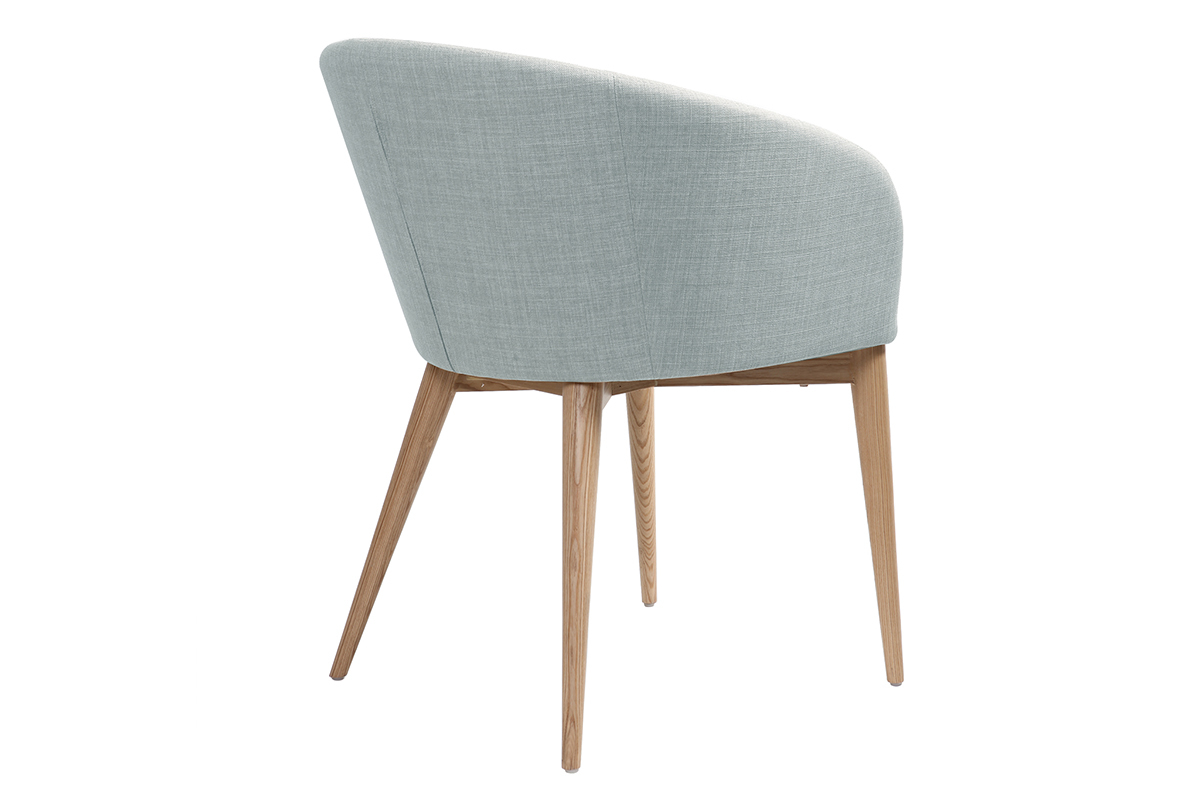 Sessel skandinavisch Hellgrau und Holz 2er-Set DALIA