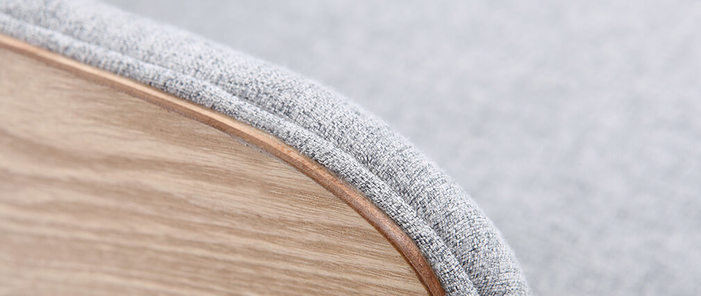 Sessel skandinavisch Perlgrau Füße Holz VALMY - Miliboo