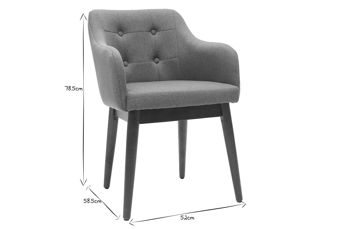 Sessel skandinavisch Stoff Gr�n und F��e aus Holz 2er-Set BALTIK