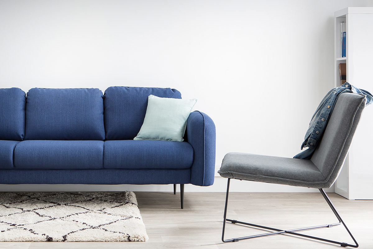 Sessel Stoff Dunkelgrau und Metallgestell Schwarz PILO