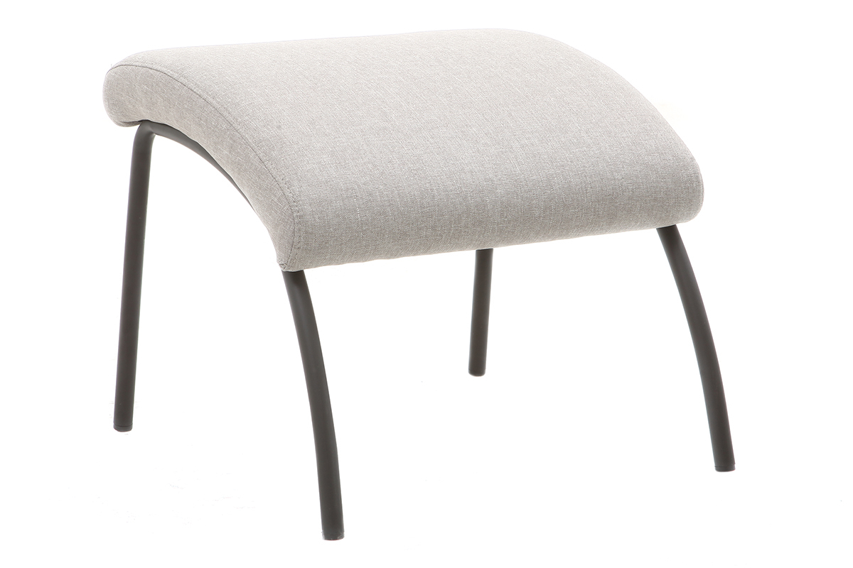 Sessel und Fu�st�tze zeitgen�ssisch Stoff Grau ULYSSE