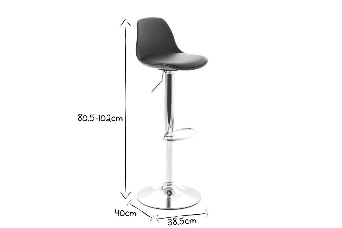 Set aus 2 schwarzen Design-Barhockern STEEVY
