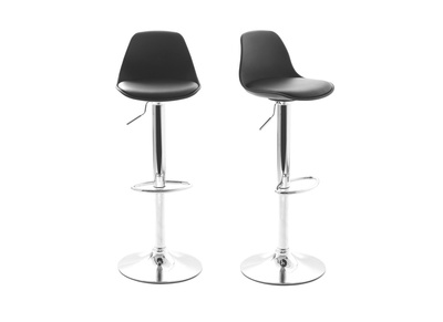 Set aus 2 schwarzen Design-Barhockern STEEVY