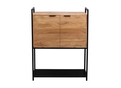 Sideboard aus Akazie und schwarzem Metall H110 cm ARTHUS