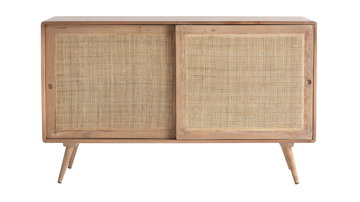 Sideboard aus Mangoholz und Rohrgeflecht ACANGE