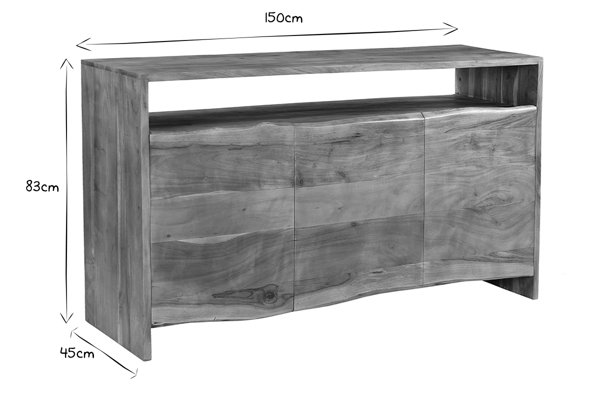 Sideboard aus Massivholz 3 Tren L150 cm BOHEMIAN