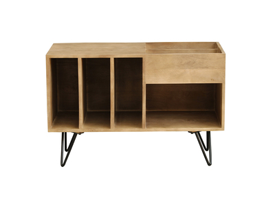 Sideboard für Schallplatten aus Mangoholz und Metall B 90 cm BOOGIE
