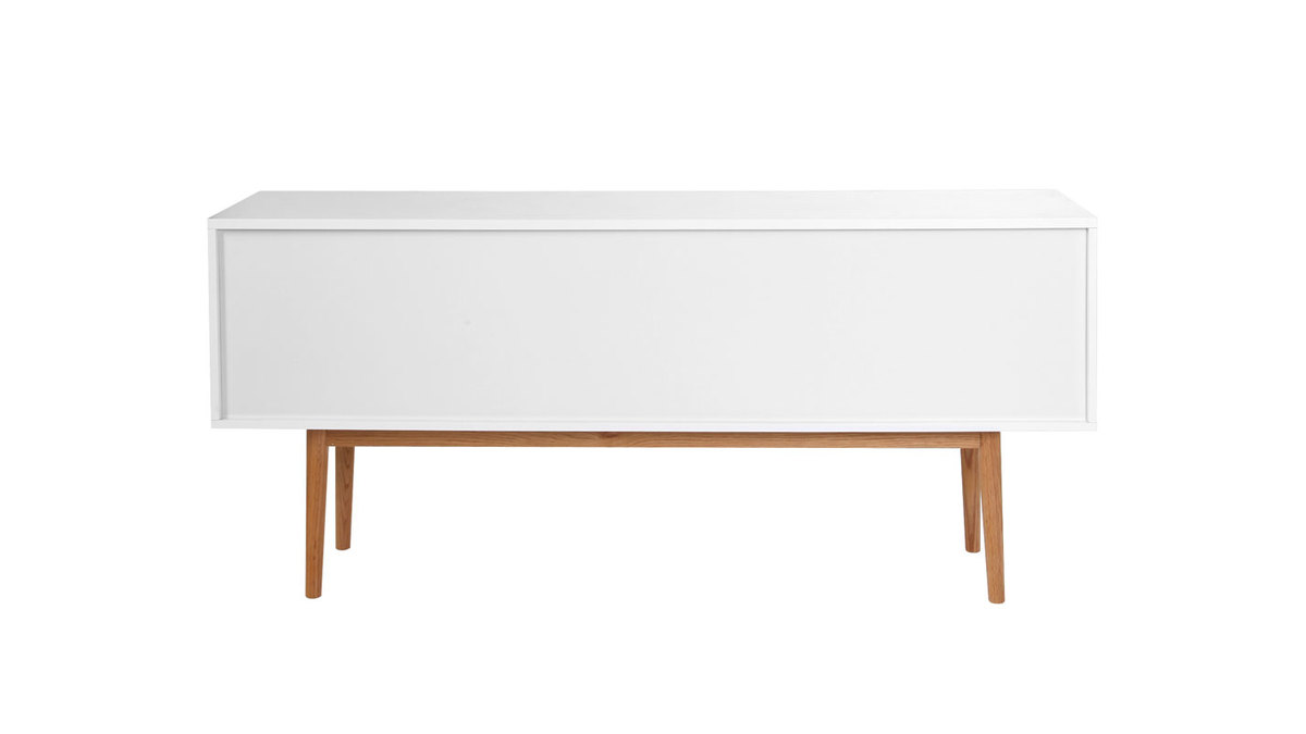 Sideboard GILDA Holz Natur und Wei 2 Tren 2 Schubladen