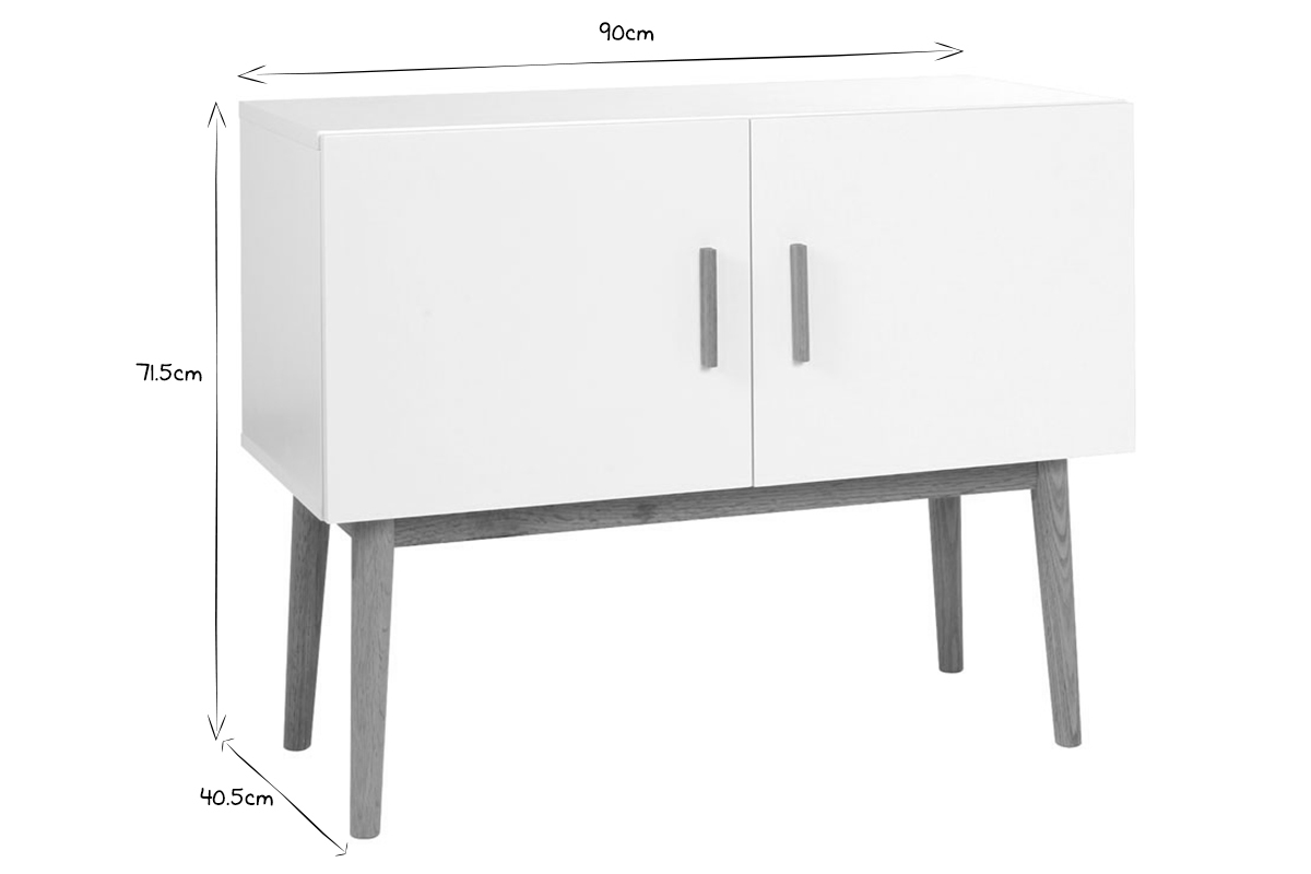 Sideboard GILDA Holz Natur und Wei 2 Tren