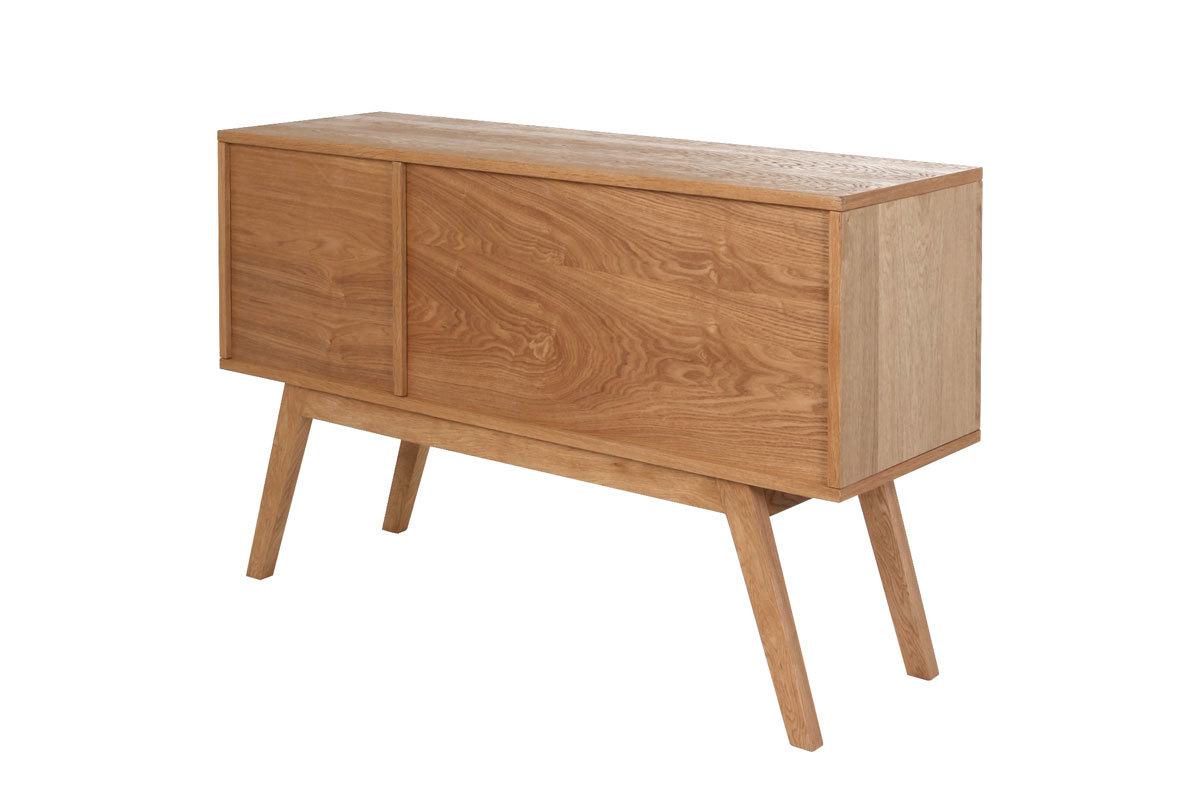 Sideboard HELIA Holz Natur und Wei 2 Tren 2 Schubladen