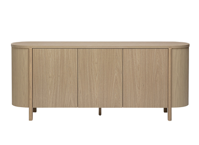 Sideboard helle Holzoptik Eiche 3 T&uuml;ren L180 cm PAOLINE