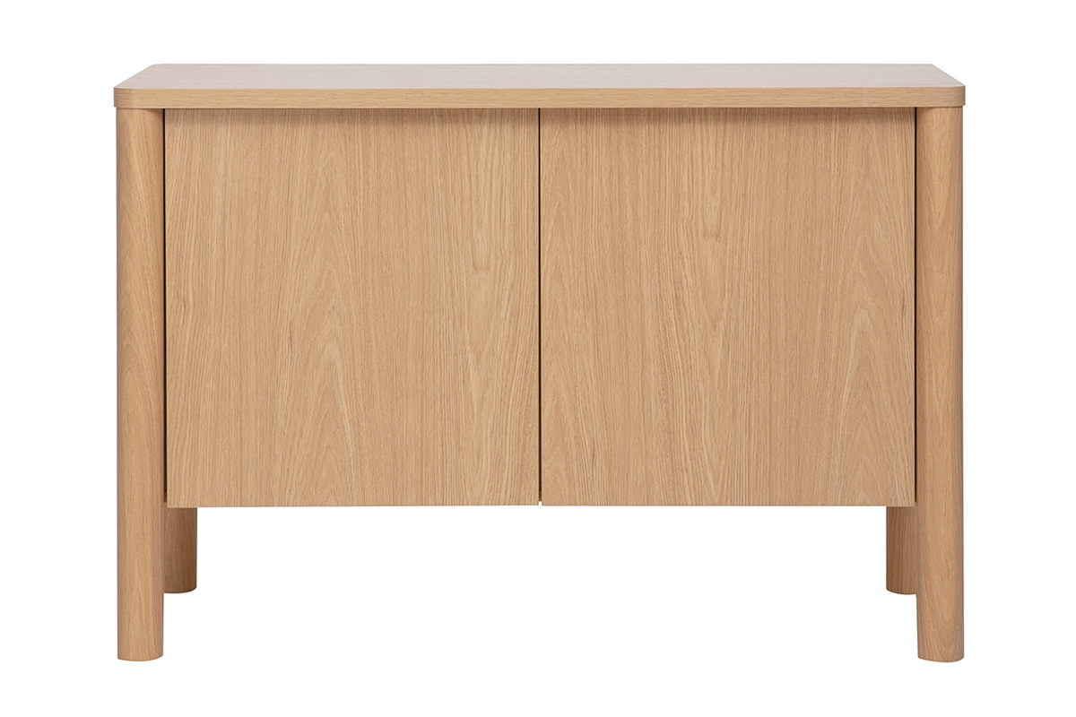 Sideboard aus hellem Eichenholz, 2 T�ren, Frontansicht, skandinavisches Design, Ma�e L110 cm