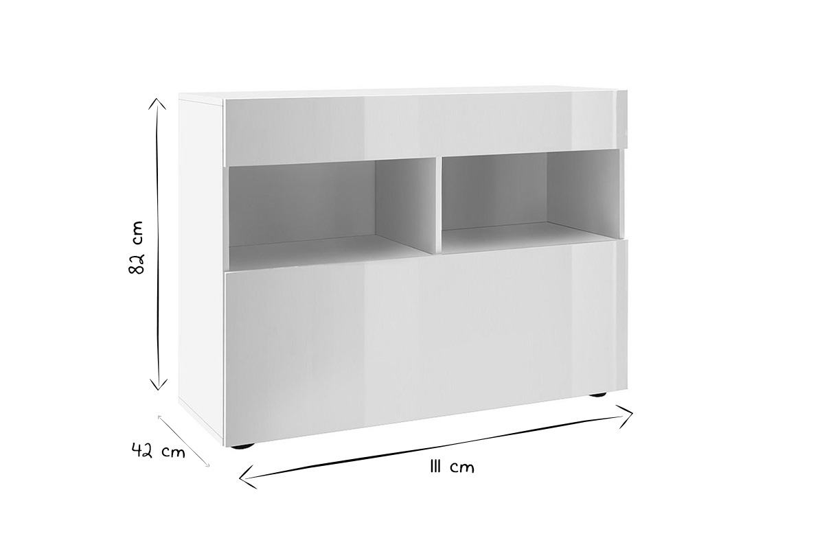 Sideboard in weiem Hochglanzlack B 150 cm POLO