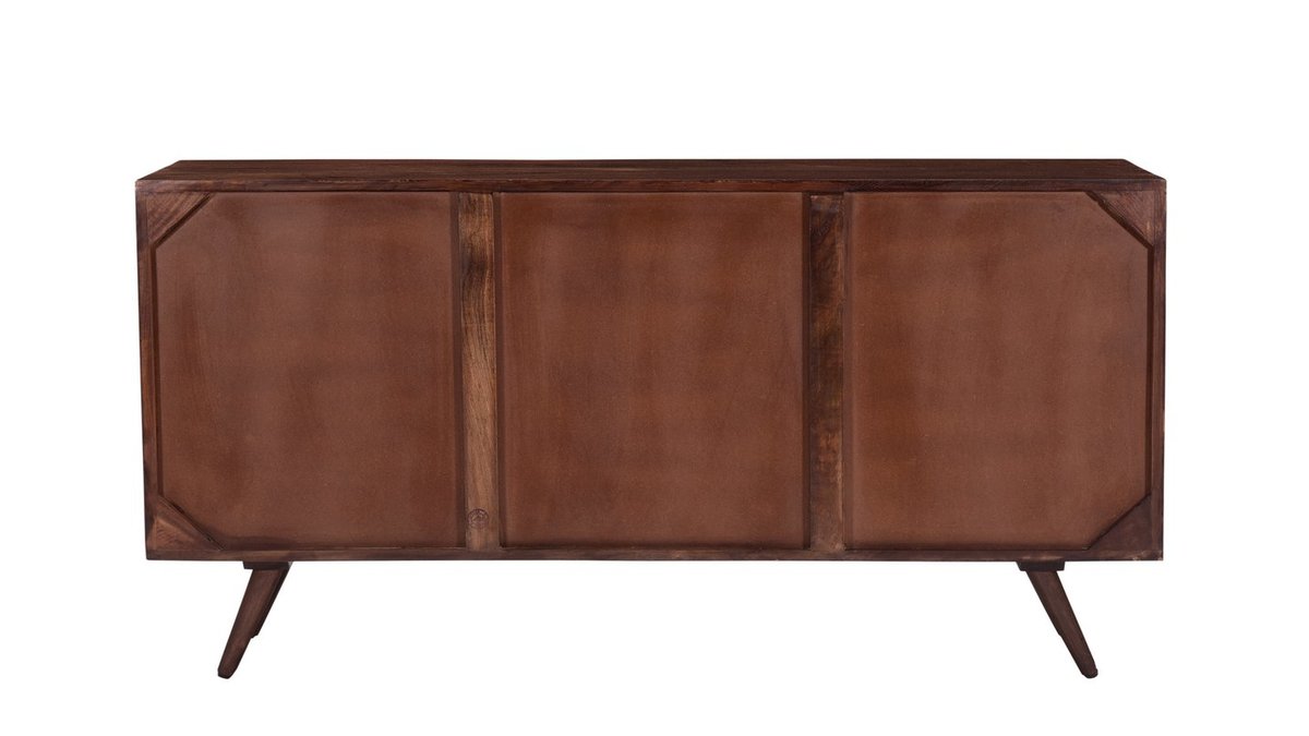 Sideboard mit 4 gravierten Tren aus massivem Mangoholz L138 cm REKHA