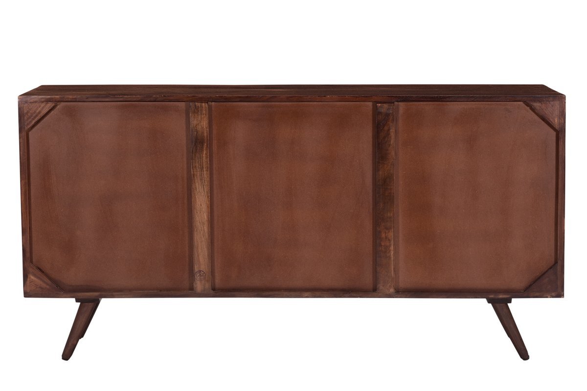 Sideboard mit 4 gravierten Tren aus massivem Mangoholz L138 cm REKHA