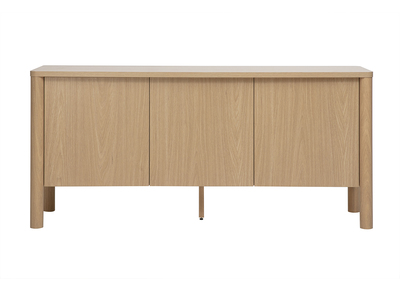 Sideboard mit heller Eichenholzoberfl&auml;che 3 T&uuml;ren L160 cm IZZIE