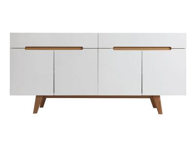 Sideboard Skandinavienstil Weiß glänzend und Esche 180 cm MELKA