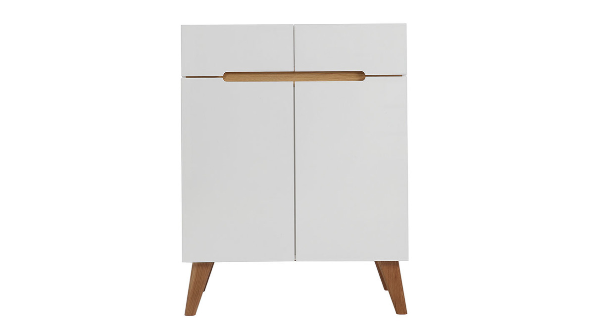 Sideboard Skandinavienstil Wei und Esche 80 cm MELKA