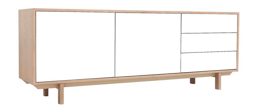 Sideboard skandinavisch Holz Weiß 195 cm SID