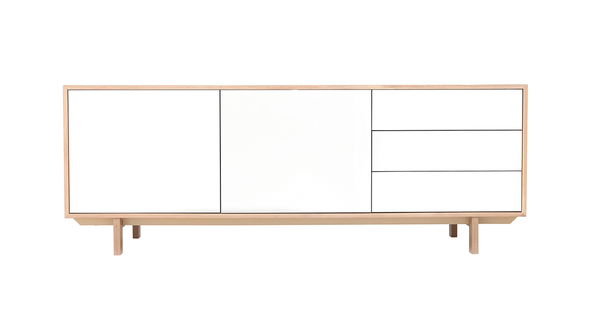 Sideboard skandinavisch Holz Wei 195 cm SID