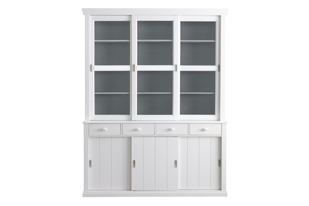 Sideboard Vitrinenschrank Kiefer Wei BODRI