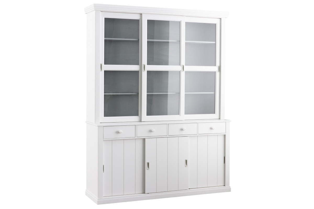 Sideboard Vitrinenschrank Kiefer Wei BODRI