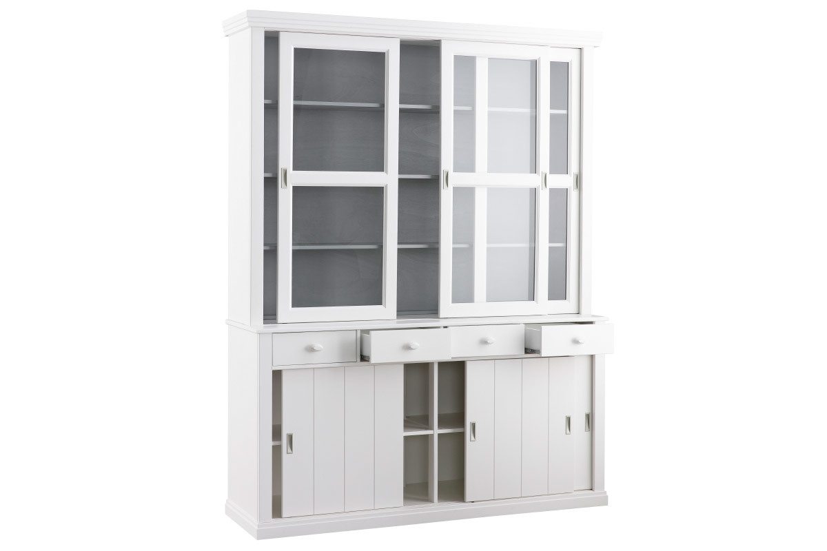 Sideboard Vitrinenschrank Kiefer Wei BODRI