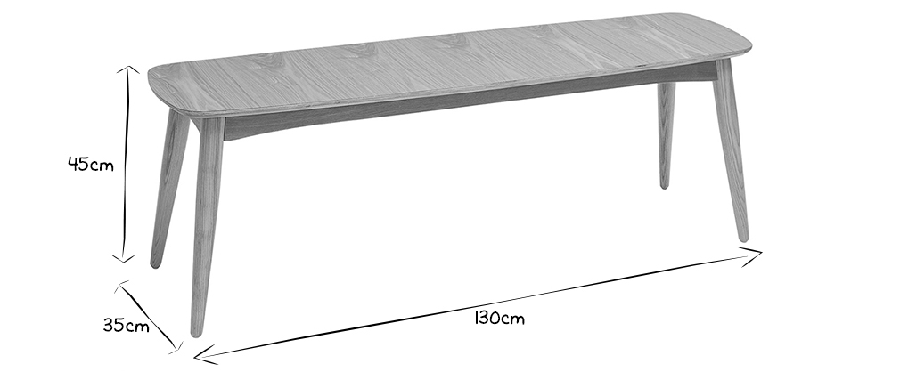 Sitzbank skandinavisch 130 cm breit NORDECO