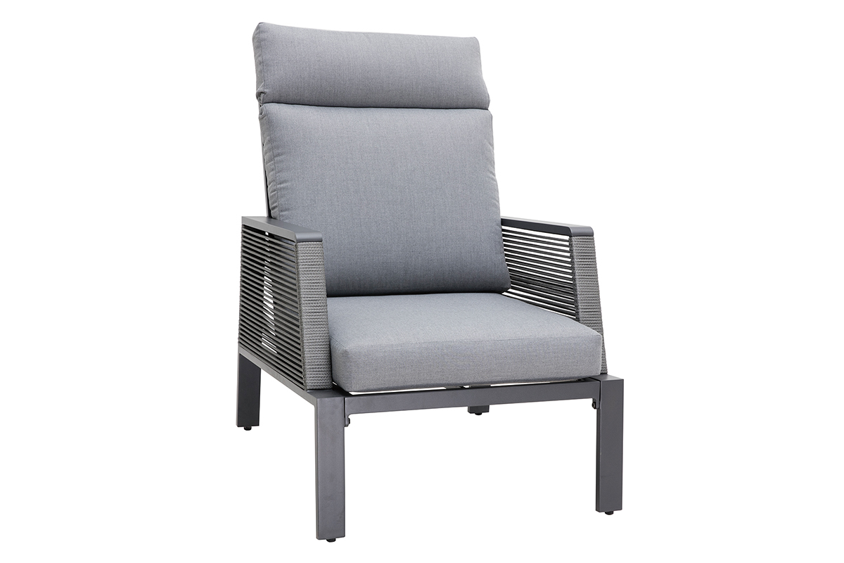 Sitzgarnitur LAGOS aus Aluminium und grauen Schn�ren