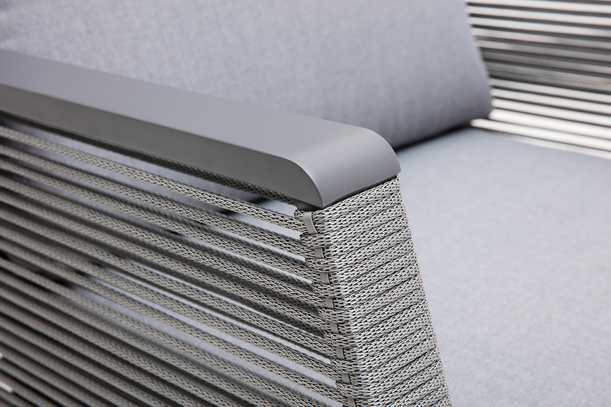 Sitzgarnitur LAGOS aus Aluminium und grauen Schn�ren
