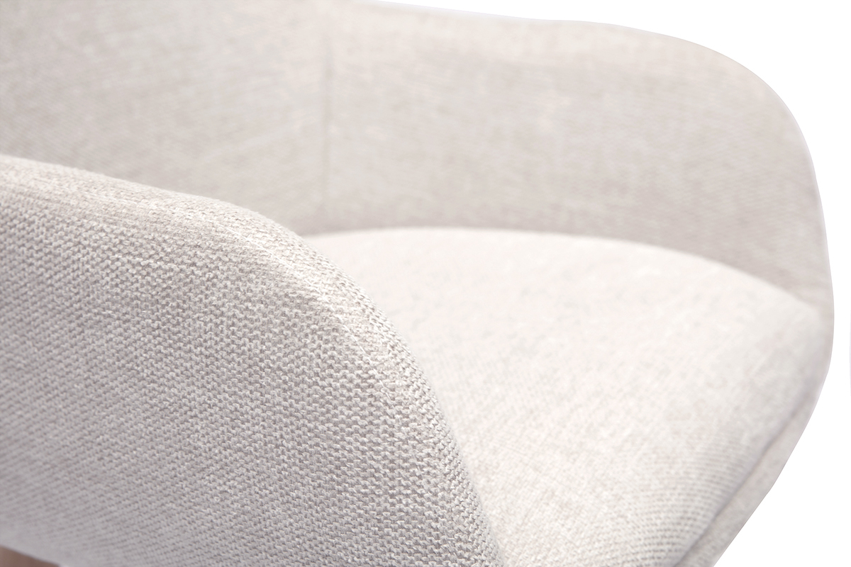 Nahaufnahme des strukturierten, beigen Samtstoffes des skandinavischen Barhockers ALESS.