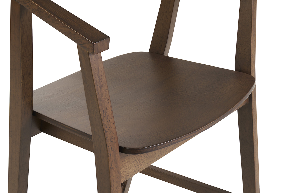 Barhocker BAHIA aus dunklem Holz, Seitenansicht