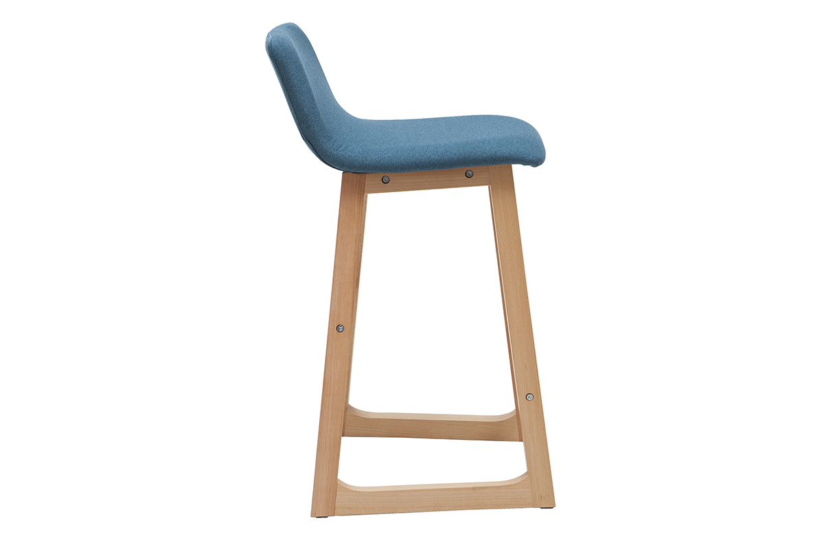 Skandinavische Barhocker in Entenblau, 65 cm hoch (2er-Set) OSAKA