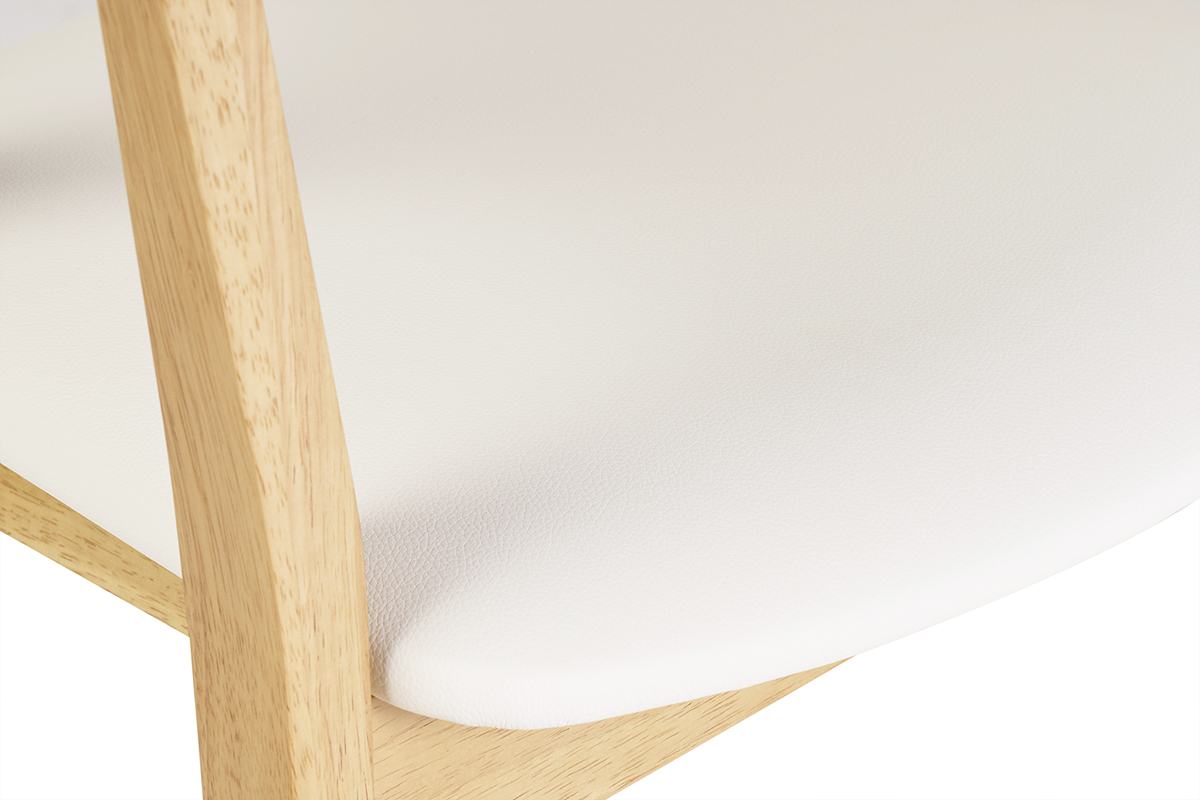 Skandinavische Designst�hle in Wei� und hellem Holz (Set von 2) BAHIA