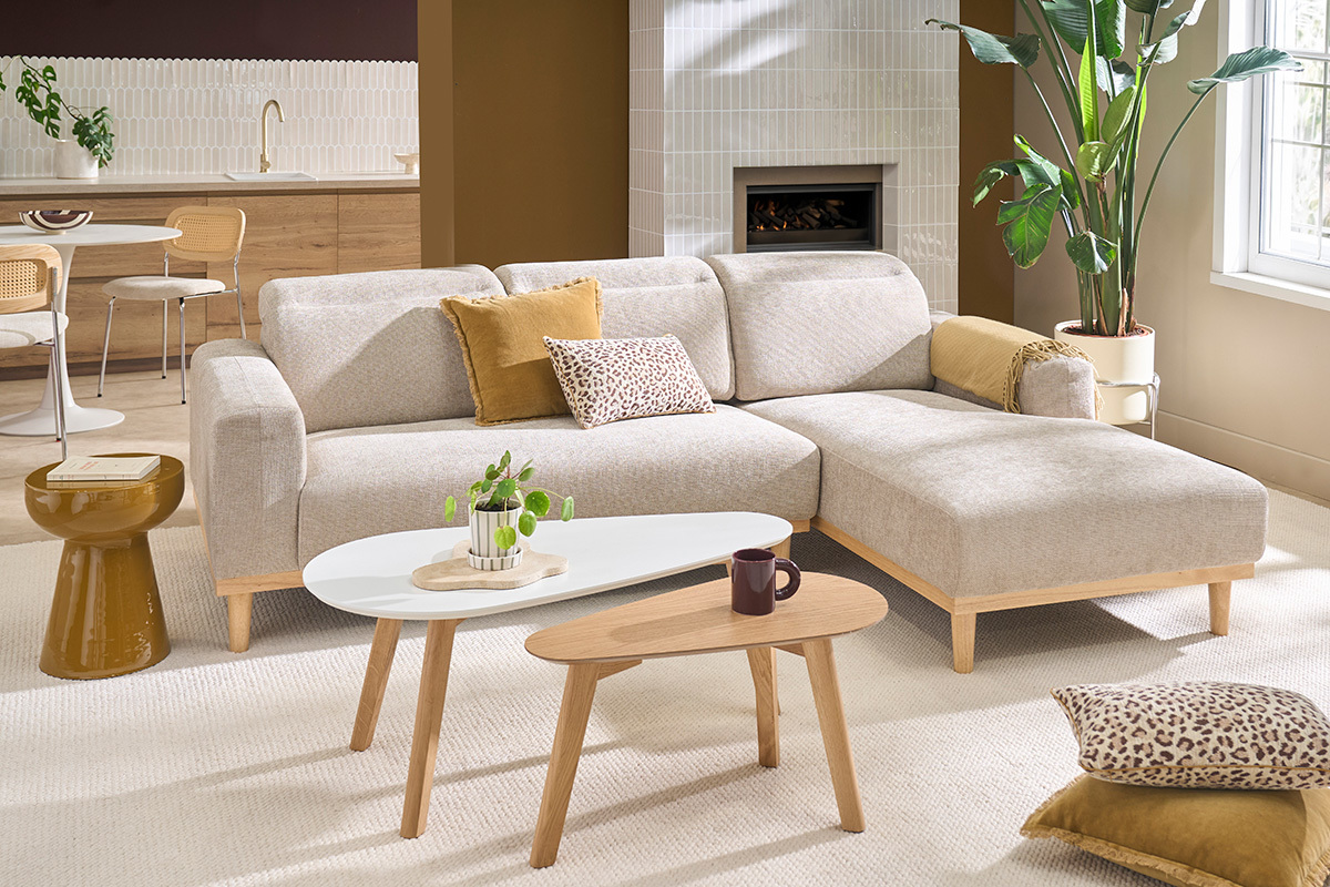 Skandinavische Eiche und wei�e Couchtische (2er-Set) ARTIK
