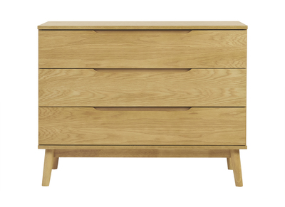 Skandinavische Kommode aus hellem Eichenholz mit 3 Schubladen L90 cm FELIX