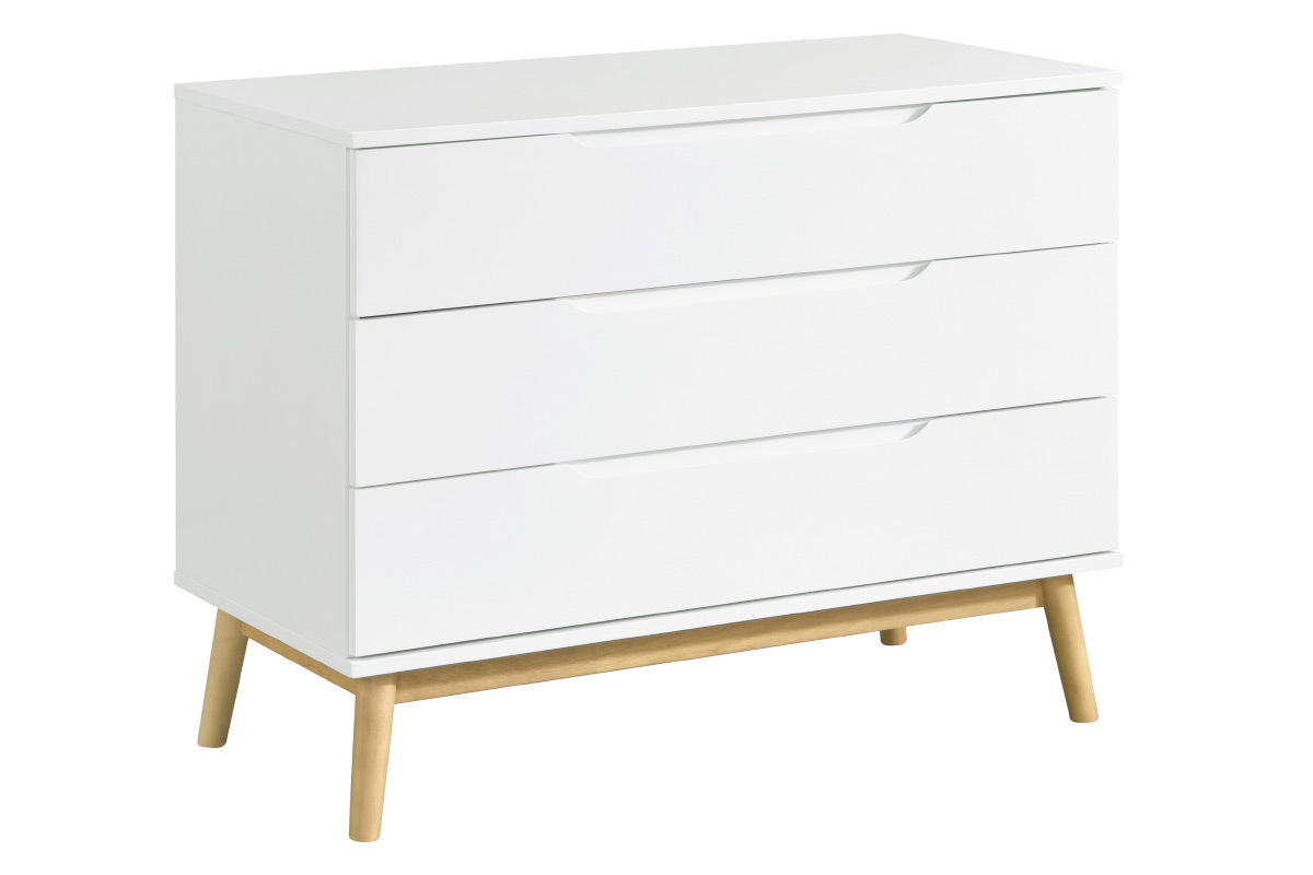 Skandinavische Kommode in wei und aus Holz 3 Schubladen FELIX