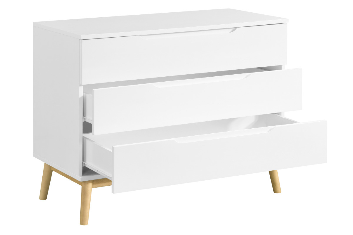 Skandinavische Kommode in wei und aus Holz 3 Schubladen FELIX