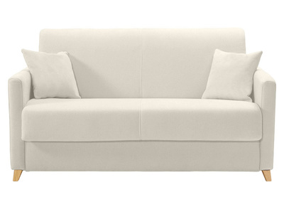 Skandinavische Schlafcouch beige mit Matratze 13 cm 2-3-Sitzer SKANDY