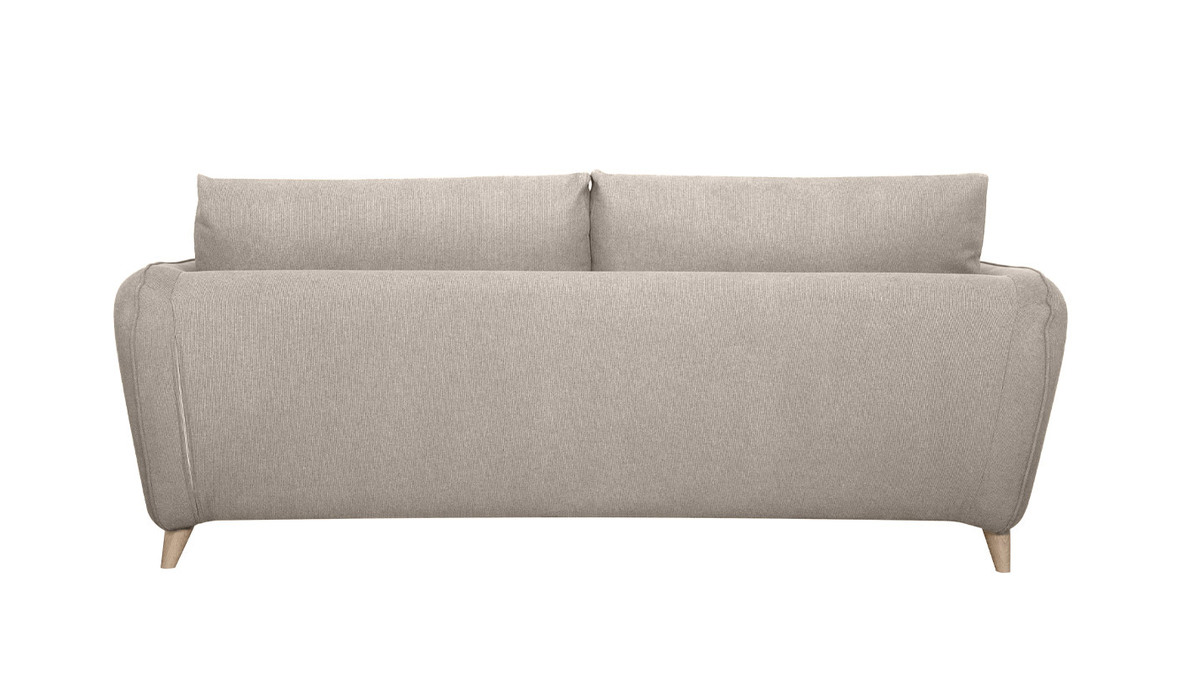 Skandinavische Schlafcouch beige mit Matratze Dicke 10 cm 3-Sitzer CREEP