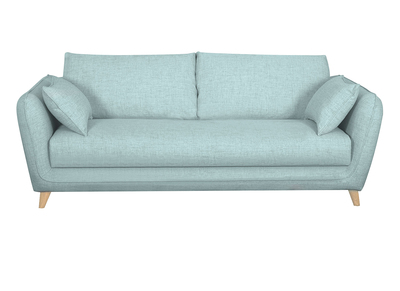 Skandinavische Schlafcouch eisblau mit Matratze D10 cm 3-Sitzer CREEP