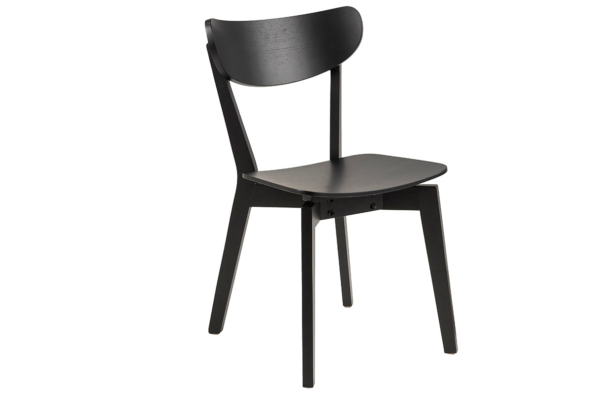 Skandinavische schwarze Holzsthle (2er-Satz) BAKI