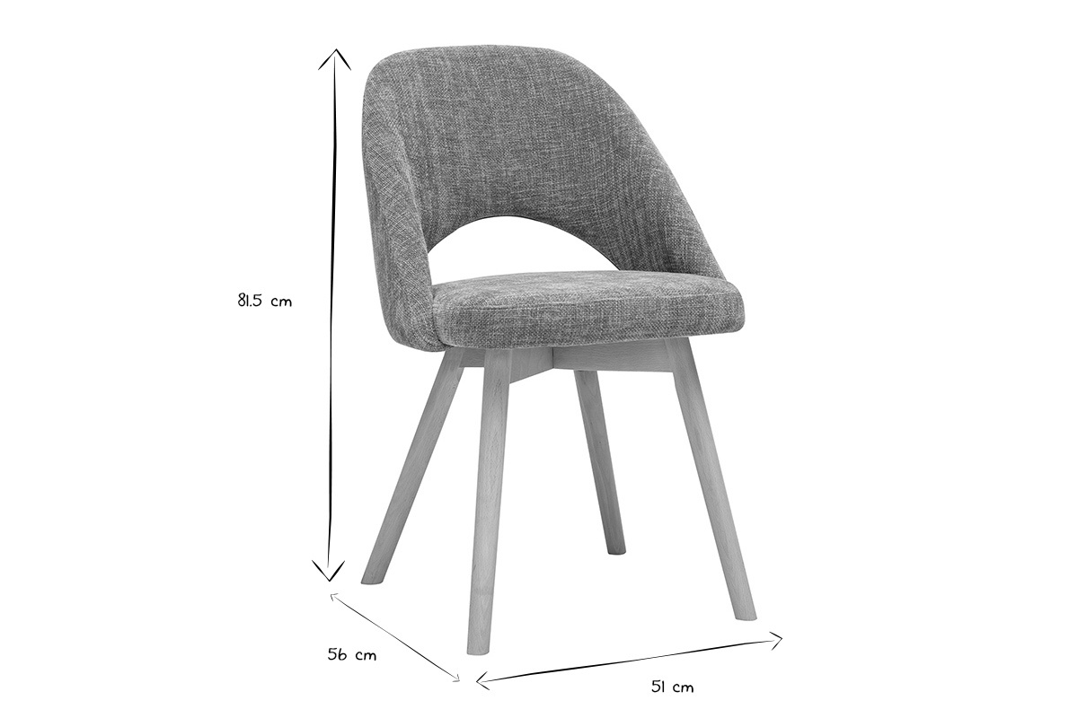 Ma�e der skandinavischen COSETTE-St�hle in Schwarz und Wei�: H�he 81,5 cm, Tiefe 56 cm, Breite 51 cm.