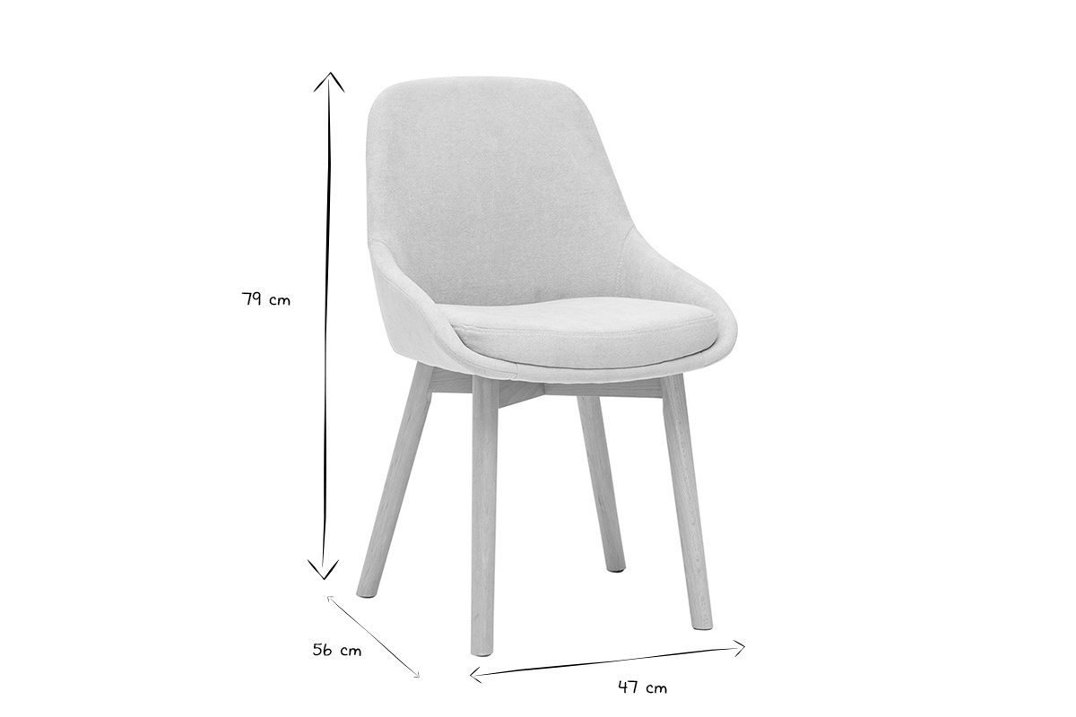 Skandinavische Sthle aus beigem Samtstoff und hellem Massivholz (2er Set) HOLO