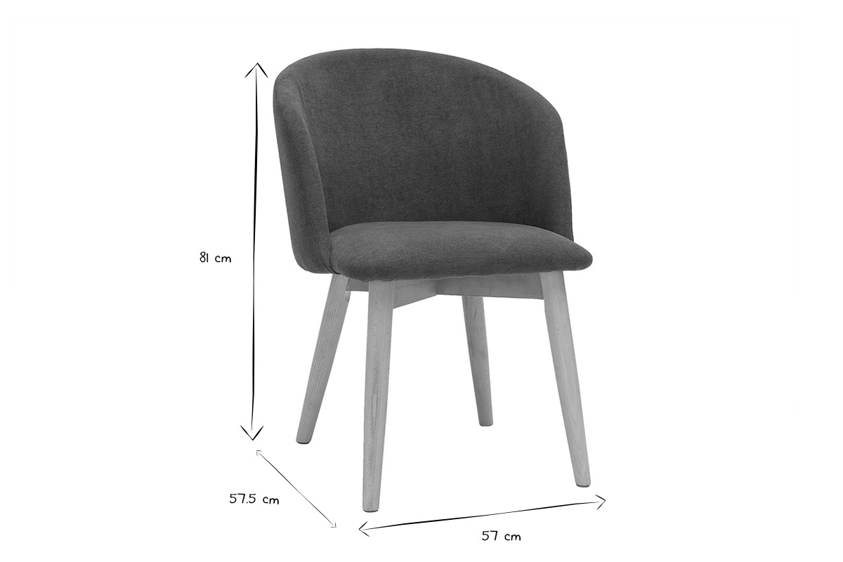 Skandinavische Sthle aus entenblauem Stoff mit Samteffekt und hellem Massivholz (2er-Set) VANITY