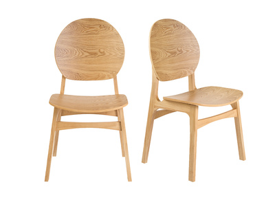 Skandinavische St&uuml;hle aus hellem Holz (2er Set) ELTON