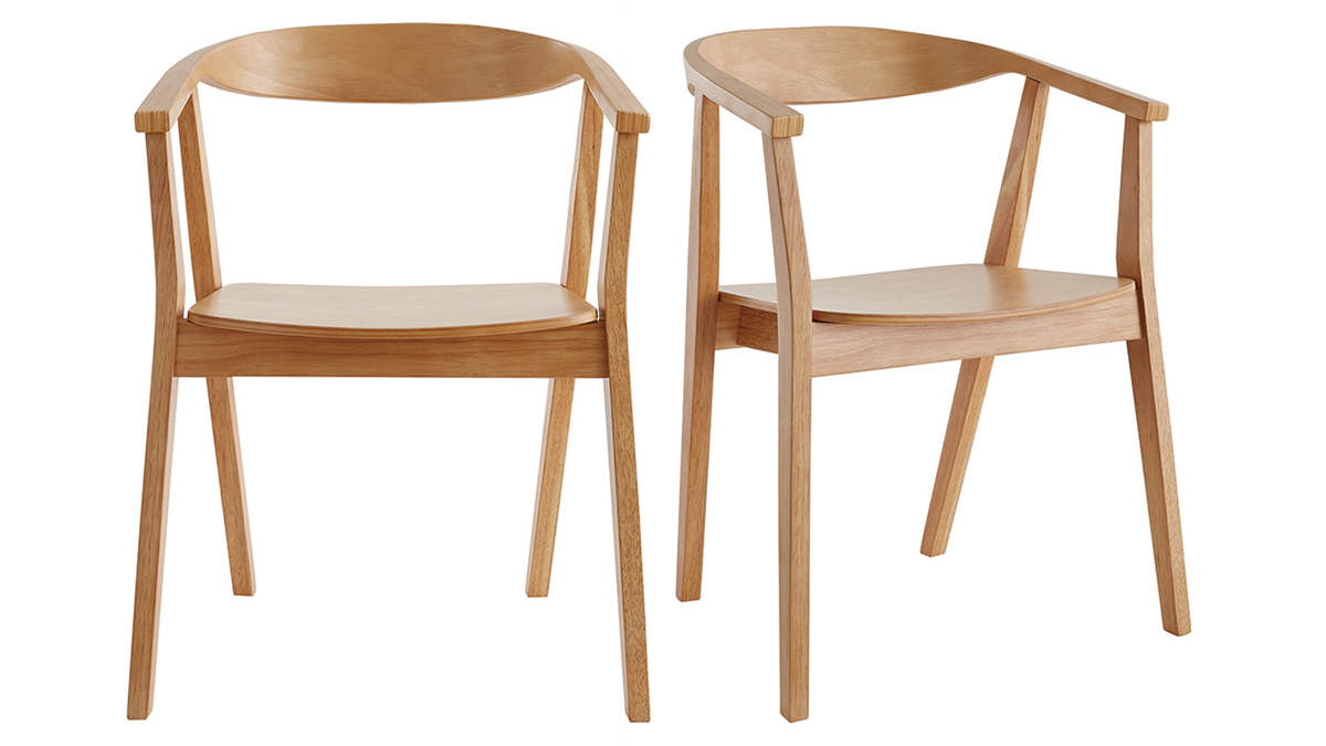 Skandinavische Stühle aus Holz (2er-Set) BAHIA