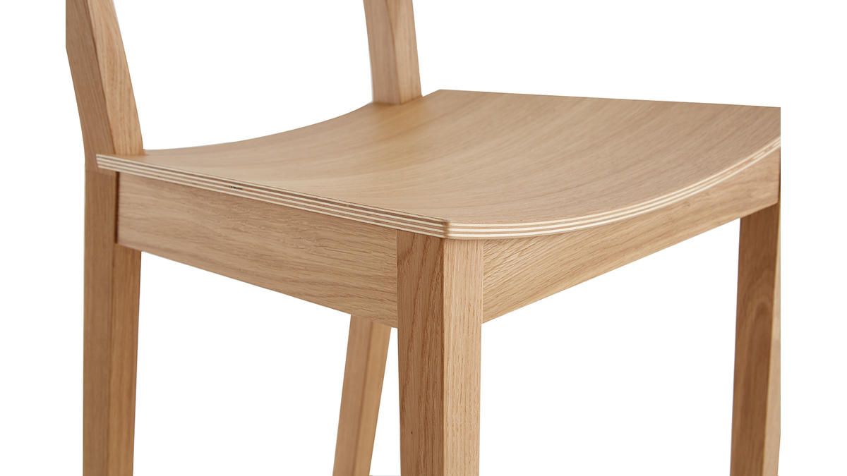 Skandinavische Stühle aus Holzplatten und massiver Eiche (2er-Set) ERA