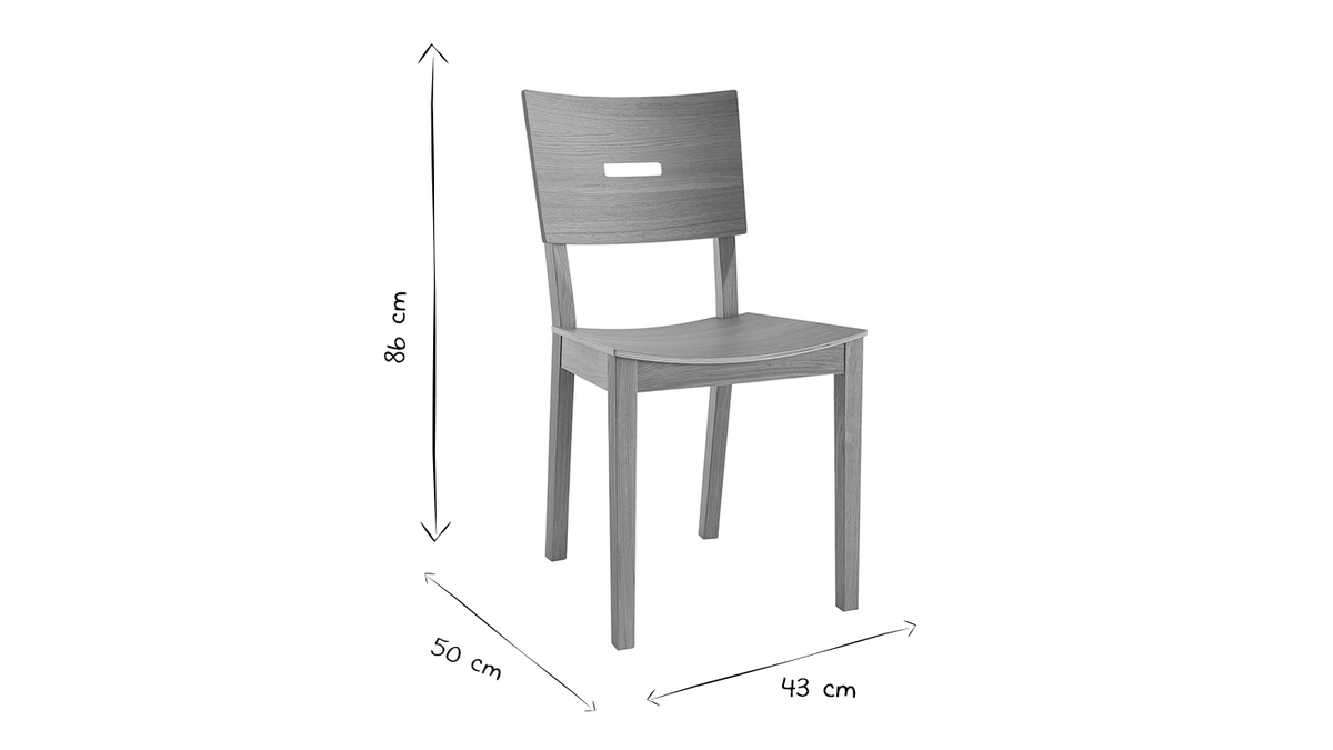 Skandinavische Sthle aus Holzplatten und massiver Eiche (2er-Set) ERA