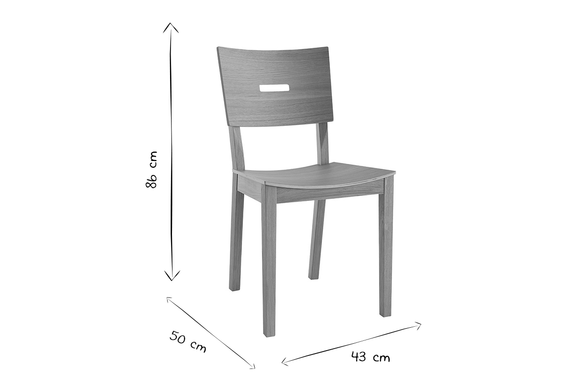 Skandinavische Sthle aus Holzplatten und massiver Eiche (2er-Set) ERA